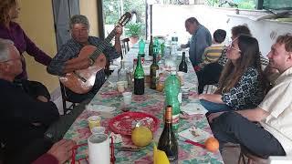 Typical Sicilian Lunch fun in Taormina, Sicily, Italy. American expats in Sicily.