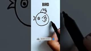 SIMPLE AND EASY DRAWING OF FLYING BIRD | DRAWING FOR BEGINNERS #birddrawing #easydrawings #shorts