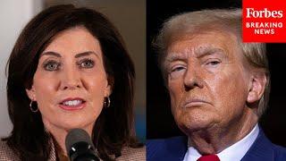 Reporter Asks Gov. Kathy Hochul Point Blank If She Will Pardon Trump On Hush Money Charges