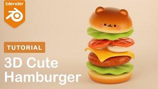 How to make a cute 3D hamburger - Blender 3D beginner tutorial