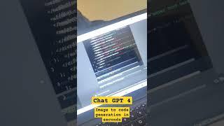 Chat GPT Image to code generation in seconds @OpenAI @shorts #chatGPT #generativeAI #AI #gpt4