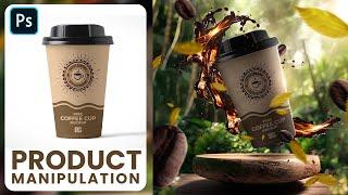 Product manipulation in Photoshop | coffee product advertising poster design | photoshop tutorial