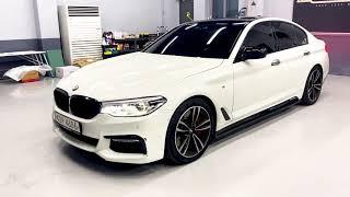 루프스킨 블랙 PPF 작업 BMW G30 5시리즈 FLWRAPS 플랩스 클리프디자인