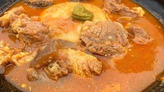 How to make Beef light soup | Ghanaian cow meat soup with fufu|