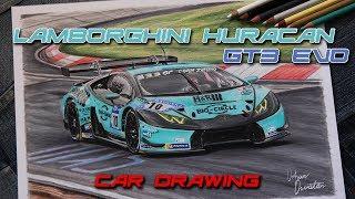 Lamborgini HURACAN GT3 EVO | 24 Hours Nurburgring Realistic Car Drawing #24hNBR