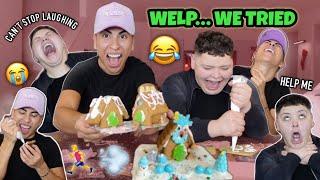 TRYING to build GINGERBREAD HOUSES with ADAM| Louie's Life