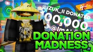 IZUKI Gave me 200,000 Robux In This Insane DONATION MADNESS In Pls Donate | Roblox