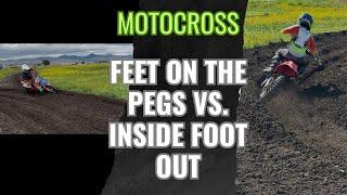 Should you keep your feet on the pegs in all motocross corners