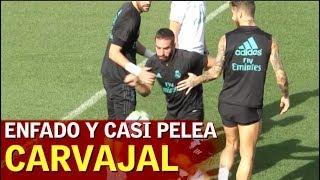 El monumental enfado de Carvajal: pelotazo que pudo acabar en pelea | Diario AS