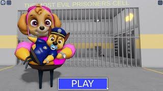 PAW PATROL! SKYE WITH BABY CHASE! PRISON RUN BARRY! #Roblox #obby