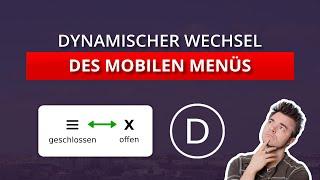 Hamburger Icon im Mobile Menü von Divi in ein "X" ändern / togglen!  [WordPress Tutorial]