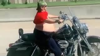 Epic dude on motorbike