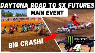 Racing For A Supercross License At Daytona! Part 2 - Main Event (Wall Jump Pileup)