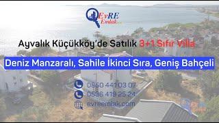 Ayvalık Küçükköy'de Satılık Deniz Manzaralı Villa / 3+1 / 2 Banyo & WC / 210 m2 Tapu Alanı