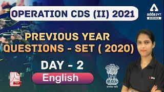 CDS 2 2021 | English | Previous Year Questions Set (2020) #2 | CDS English | CDS Exam Preparation