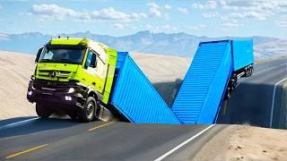 Cars vs Unfinished Road Challenge & Double Speed Bumps in BeamNG Drive!