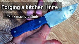 Classic American Kitchen Knife From A Machete Blade