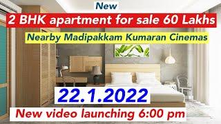 2 BHK apartment  for sale 60 Lakhs nearby Madipakkam Kumaran Cinemas #2bhkflatforsale