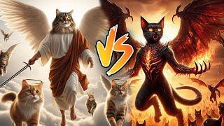 Cat Story | angels Cat  vs demons Cat #cat #cute