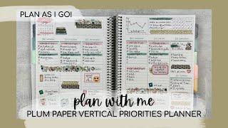 PLAN WITH ME | plan as i go FUNctional planning in my 7x9 plum paper vertical priorities planner