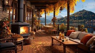 Stress Relief with Warm Jazz Music  Cozy Fall Coffee Shop Ambience ~ Smooth Jazz Instrumental Music