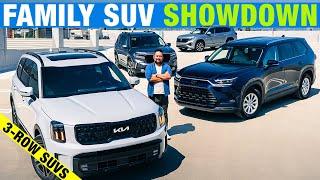 Kia Telluride vs. Toyota Grand Highlander vs. Honda Pilot vs. VW Atlas | 3-Row SUV Comparison Test