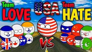 Which Countries Love  & Hate  the USA (And Why!) | #countryballs #geography