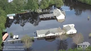 9 17 18 Chinquapin, NC Helicopter Aerials Of Devastating Flooding