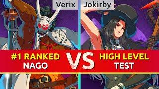 GGST ▰ Verix (#1 Ranked Nagoriyuki) vs Jokirby (Testament). High Level Gameplay
