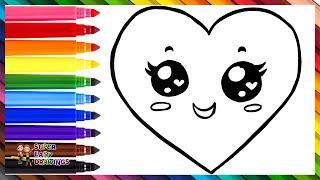 How To Draw A Heart ️ Drawing And Coloring A Cute Rainbow Heart  Drawings For Kids