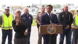 Gov. Ron DeSantis is speaking again as Florida begins to feel impacts from Milton