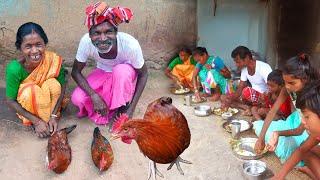 Country Chicken Gravy Prepared by Tribe Grandma for her family | Village Cooking Review Channel