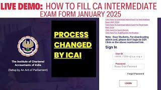 How to Fill CA Intermediate January 2025 Exam Form | New process by ICAI | CA INTER January 2025