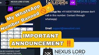 My Whatsapp Number Banned Please watch This Video | NEXUS LORD STORE