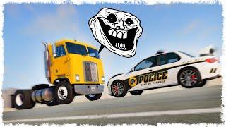 НА ЧТО ОН НАДЕЯЛСЯ??? ГРУЗОВИК vs ПОЛИЦИЯ в BEAMNG!!!