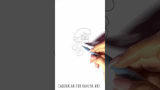  Create Grouchy Smurf Piece of Art Detailed Drawing Process #shorts #drawing #RavlykArt