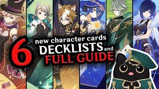 Version 4.3 - ALL 6 NEW CHARACTER CARDS full guide & decks| Invokation Akademy | Genshin Impact TCG