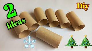 2 amazing ideas for Christmas decoration  making with toilet paper rolls - diy