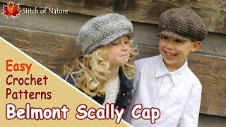 EASY CROCHET HAT PATTERNS - The Belmont Newsboy Hat / Scally Cap