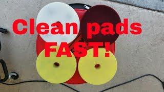 Clean Polishing Pads with Pressure Washer