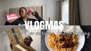 Vlogmas day 13 | HAIR PRODUCTS ~ Amazon unboxing ~ New curtains & more..