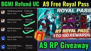 7500 UC Free Refund? A9 Royal 1 to 100 RP Reward | Free Royal Pass Giveaway | Prajapati Gaming