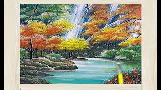 Easy "Waterfalls" Acrylic Painting for Beginners