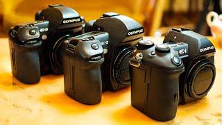 A comparison of the Olympus E-1, E-3 and E-5 DSLRs