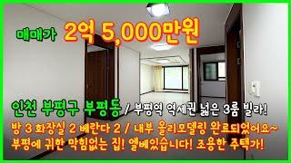 [인천빌라매매](4-558) 부평역 역세권 막힘없는 뷰를 가진 넓은 빌라! 엘베도 있어요~ 유흥가아닌 조용한 주택가! 올리모델링 완료되었어요~ 인천 부평구 부평동 [부평역빌라]