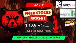 Day 9/100 : Top FMCG Stocks Crash—Big Breakouts in IT & Infra! | Nifty 100