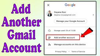 How to Add Another Gmail Account In Android | Sign In to Another Google Account | add multiple gmail