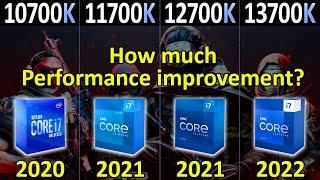 intel i7-10700K vs 11700K vs 12700K vs 13700K - How much performance improvement?