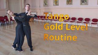 Tango Gold Level Choreography | Natural Promenade Turn to Rock Turn, Reverse Pivot