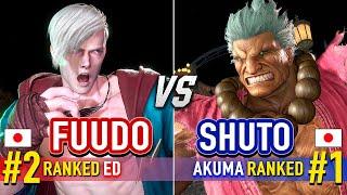 SF6  FUUDO (#2 Ranked Ed) vs SHUTO (#1 Ranked Akuma)  Street Fighter 6 High Level Gameplay